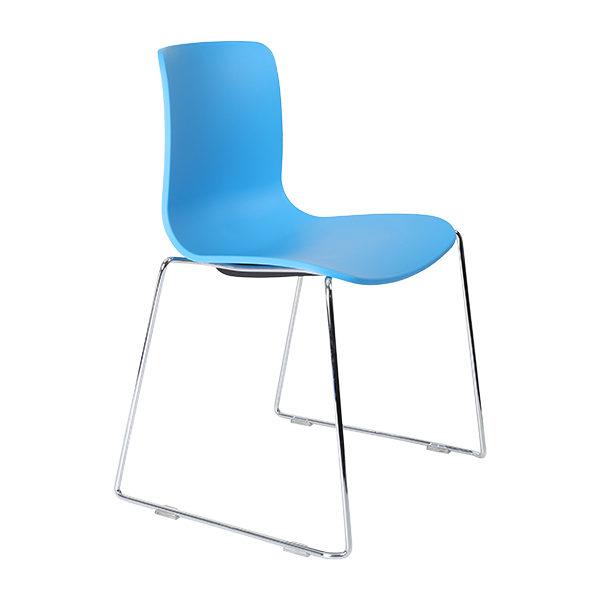 Acti chair, chrome sled frame