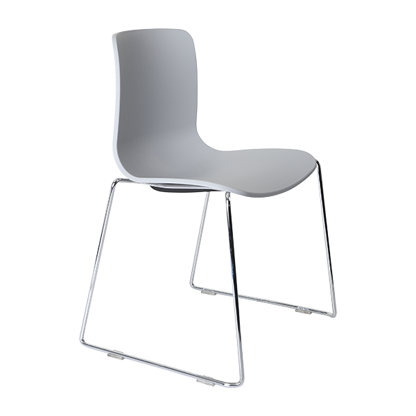 Acti chair, chrome sled frame