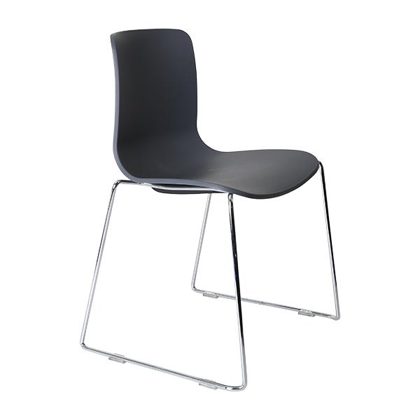 Acti chair, chrome sled frame