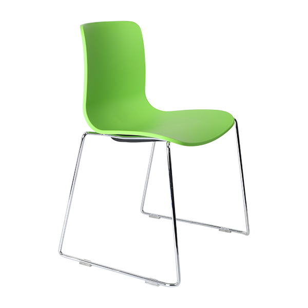 Acti chair, chrome sled frame