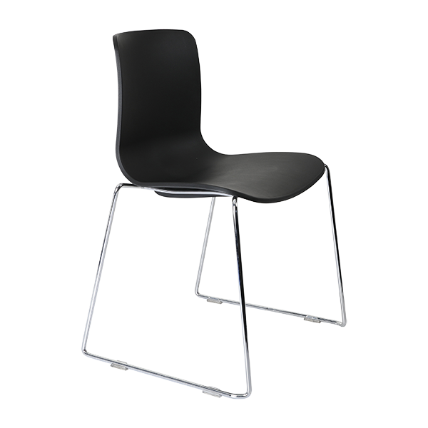 Acti chair, chrome sled frame