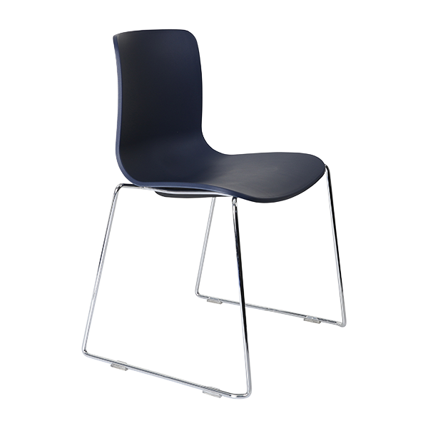 Acti chair, chrome sled frame