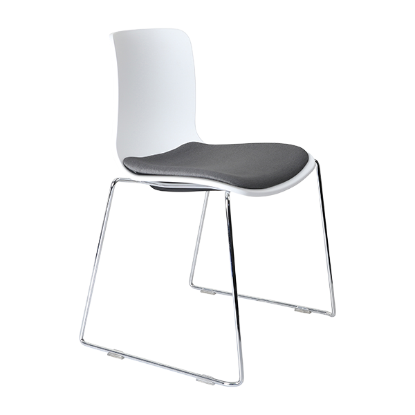 Acti chair, chrome sled frame