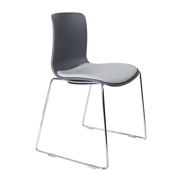 Acti chair, chrome sled frame