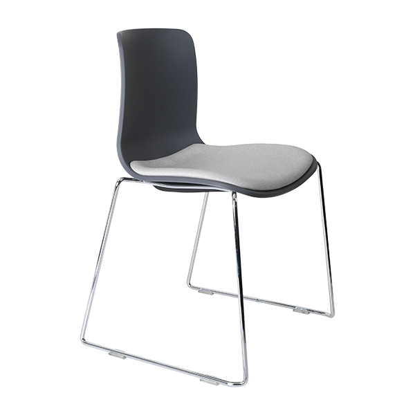 Acti chair, chrome sled frame