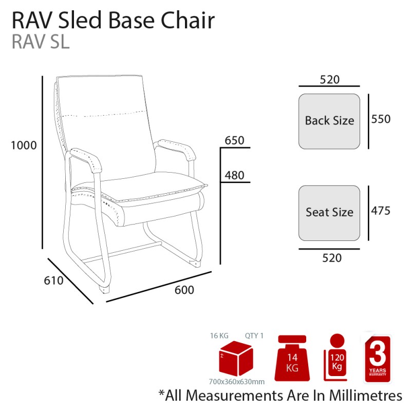 Rav 4 Sled Arm Chair