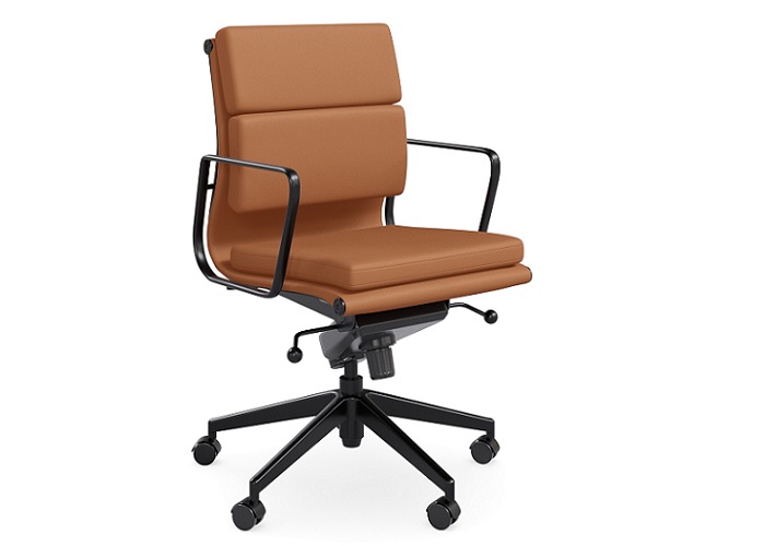 Milano Mid Back Chair – Tan & Black