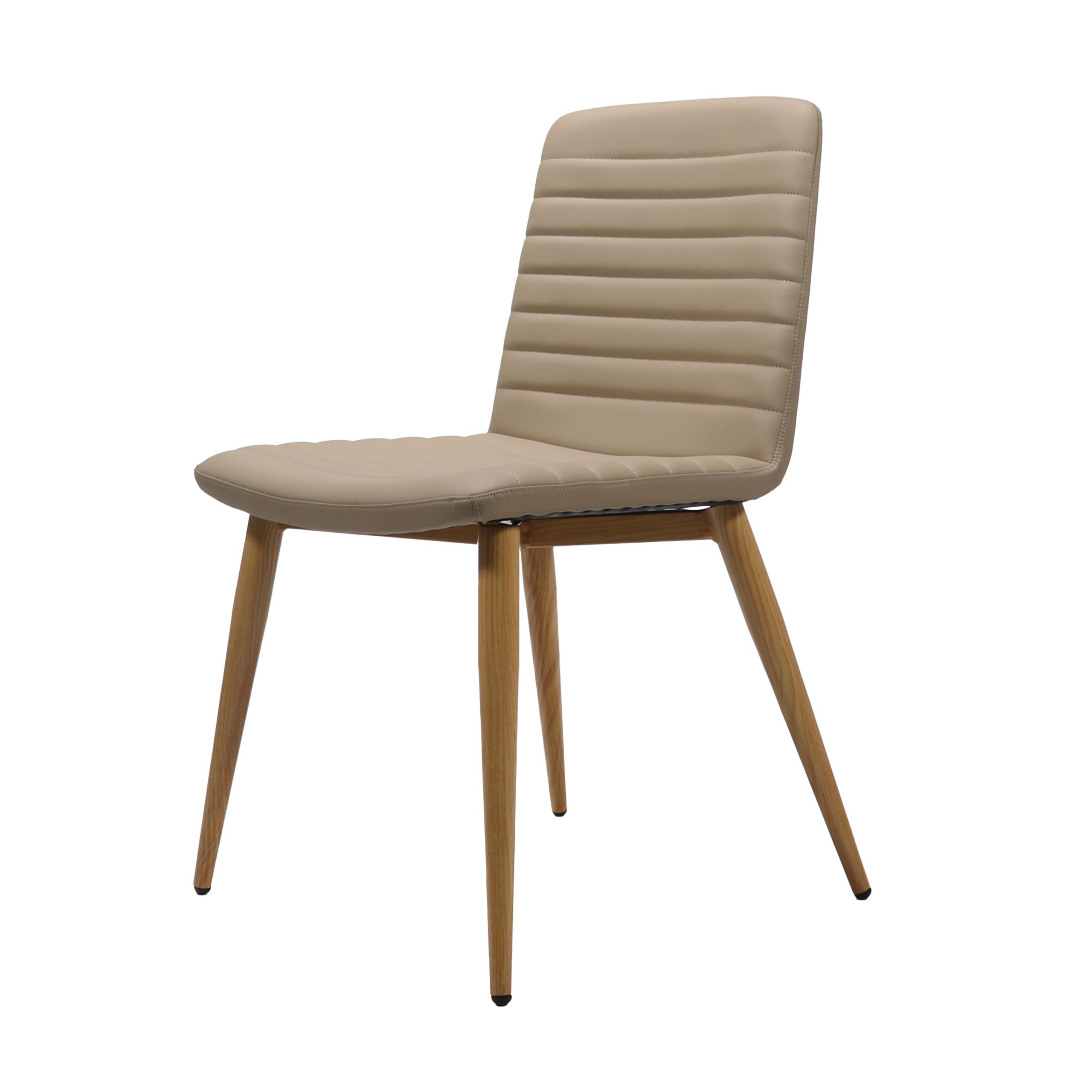 Pixel Sled Chair - Almond PU/Ash