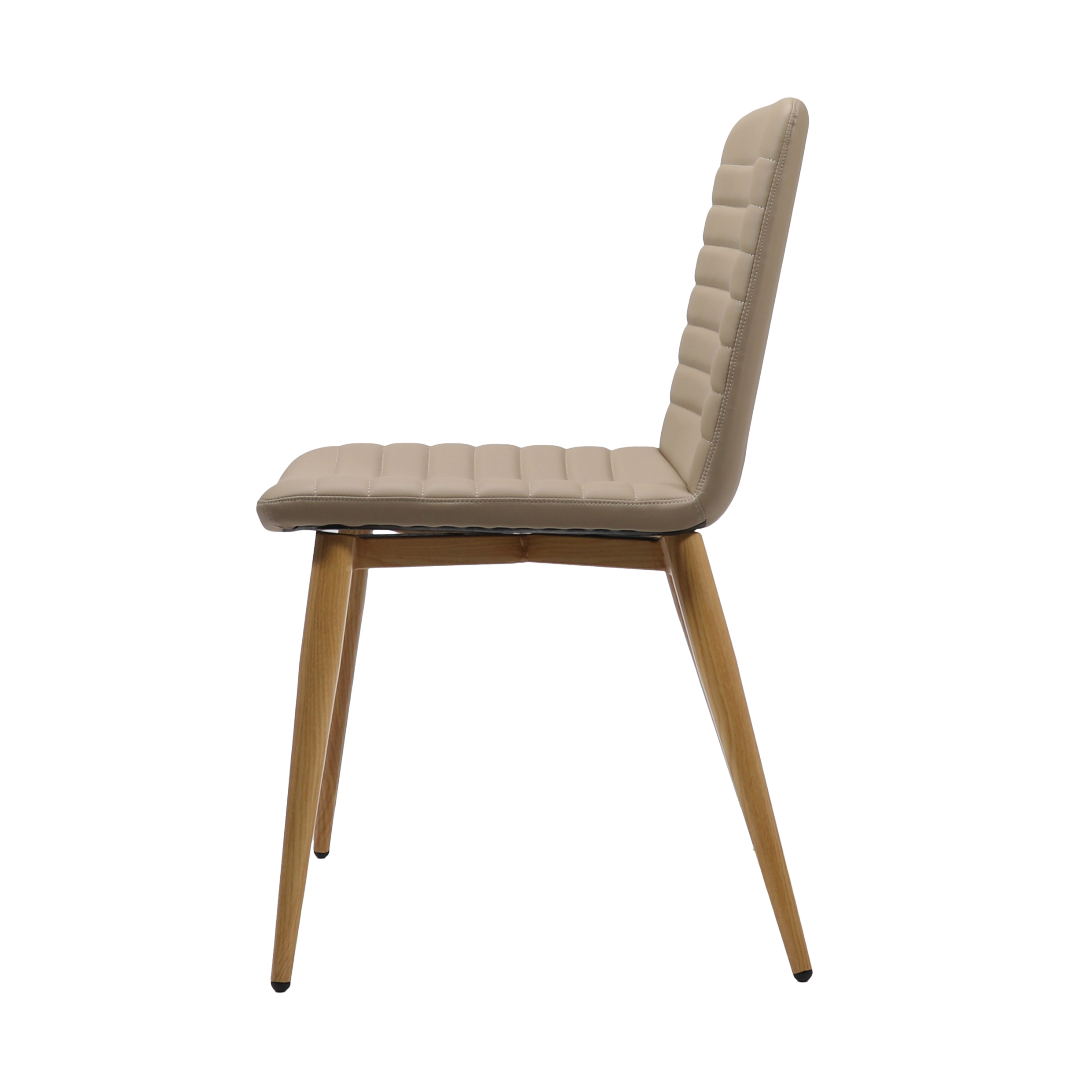 Pixel Sled Chair - Almond PU/Ash