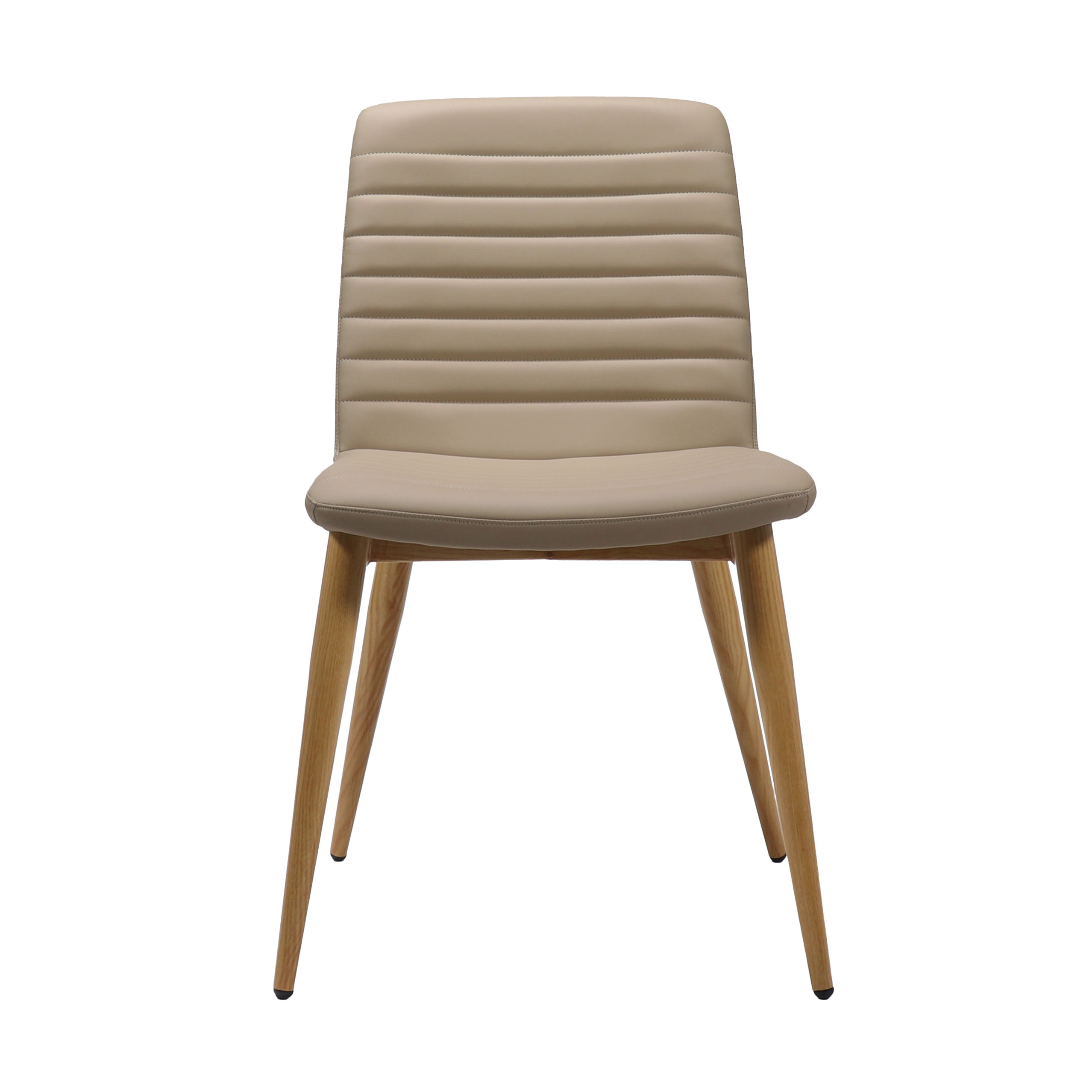 Pixel Sled Chair - Almond PU/Ash