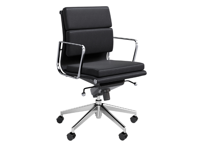 Milano Mid Back Chair – Chrome / Black