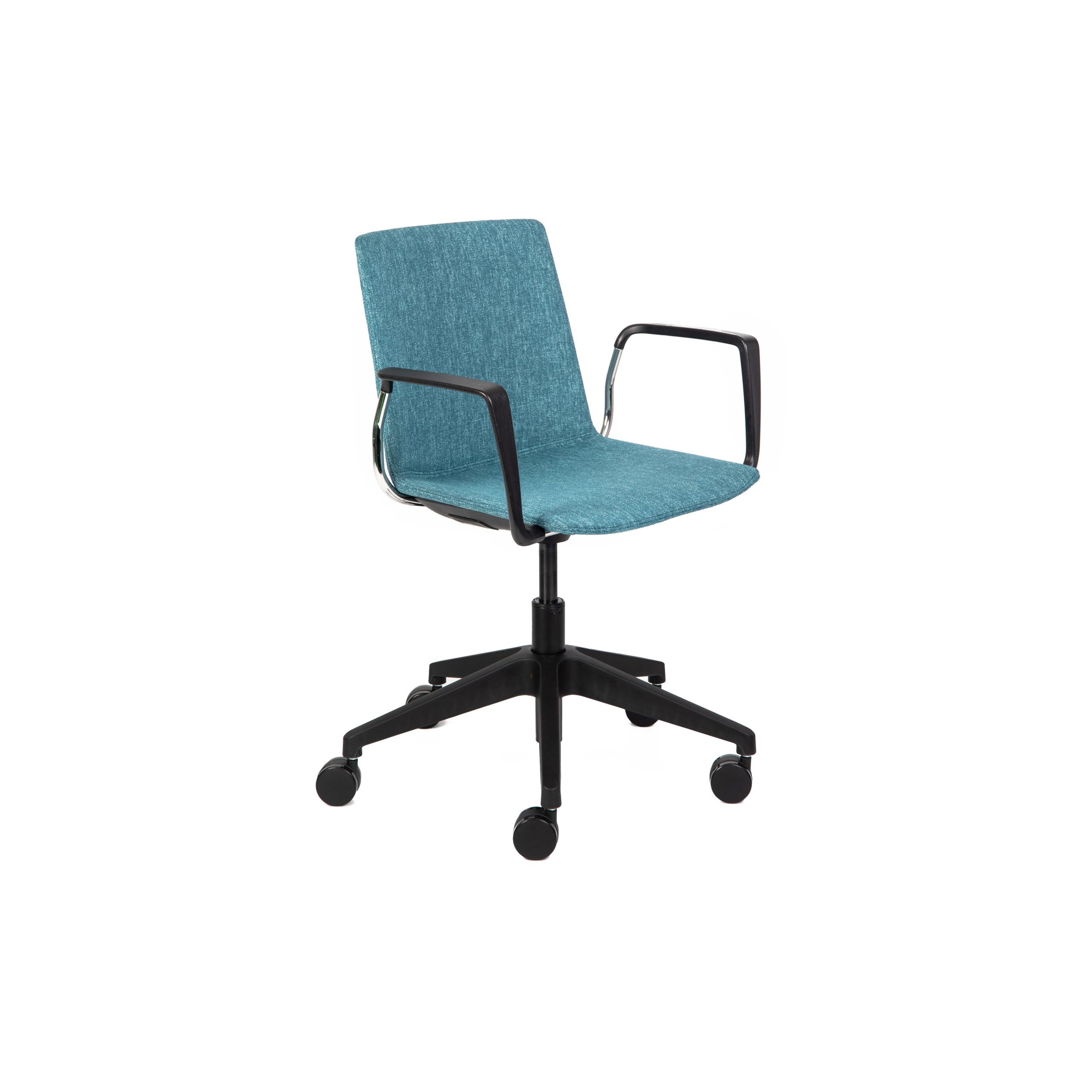 Jubel Castors Hi-Arch Black Upholstered Arms