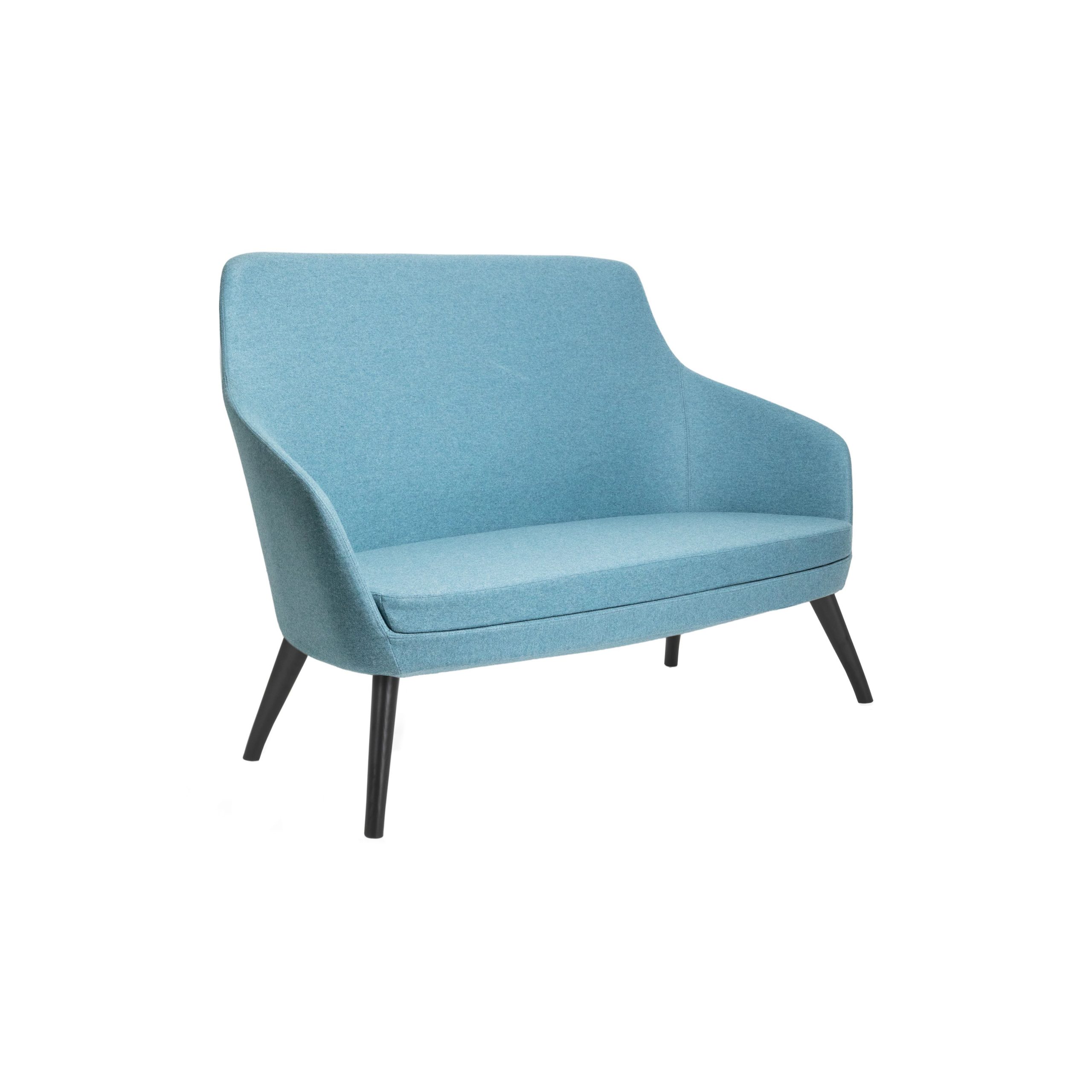 Annette 2 Seater Lounge Timber Black