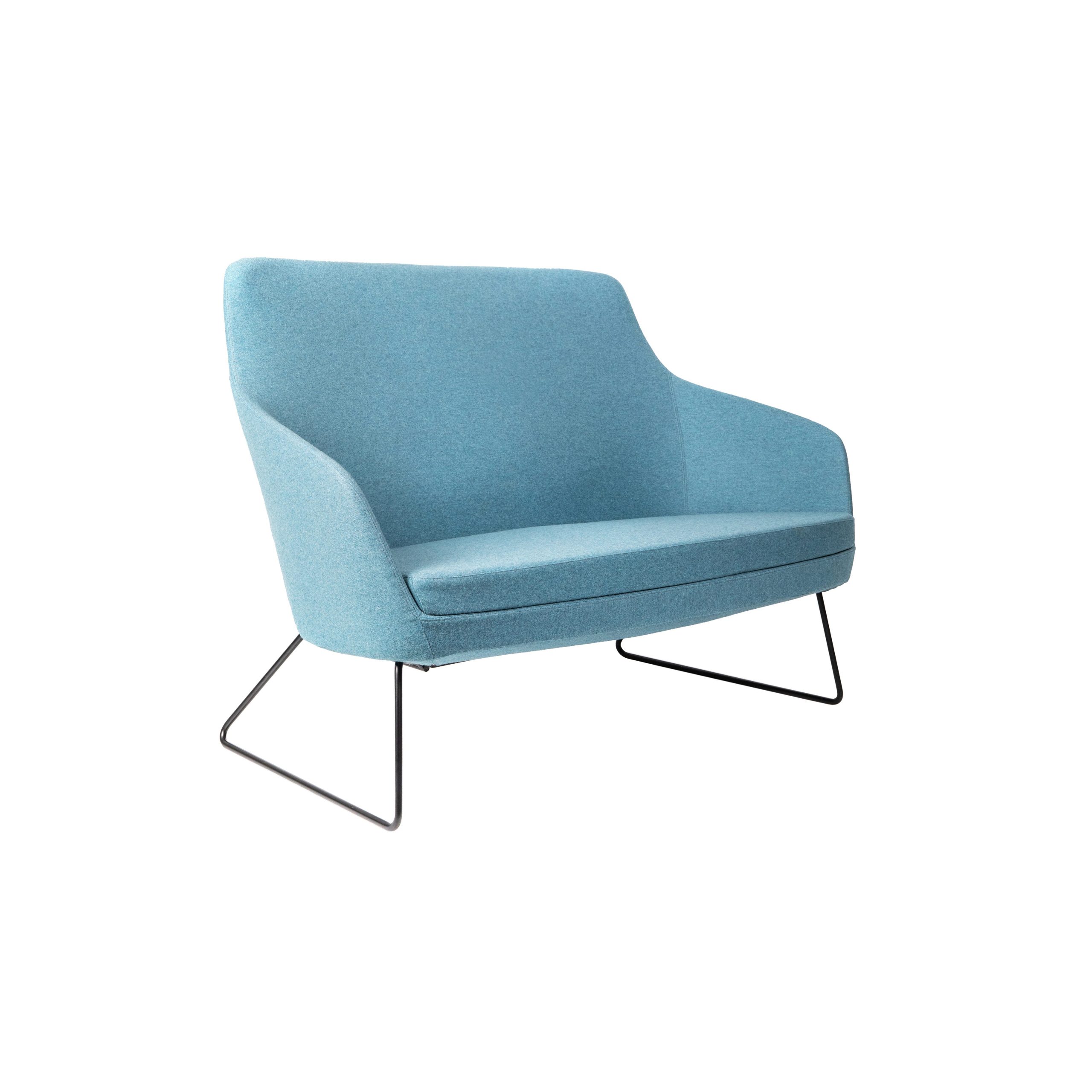 Annette 2 Seater Lounge Sled Black